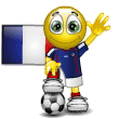 Smiley Soccer Ball With French Flag Emoticons