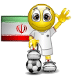 Smiley Soccer Ball With Iran Flag Emoticons