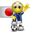 Smiley Soccer Ball With Japan Flag Emoticons