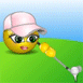 Lady Smiley Playing Golf Emoticons