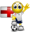 Smiley Soccer Ball With England Flag Emoticons