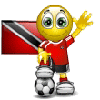 Smiley Soccer Ball With Trinidad & Tobago Flag Emoticons