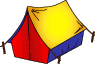 Smiley In A Tent Emoticons