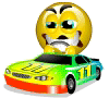 Smiley In Racing Car Emoticons