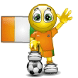 Smiley Soccer Ball With Ivory Coast Flag Emoticons