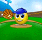 Smiley Pitching Baseball Emoticons