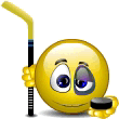 Smiley With Hockey Puck Emoticons