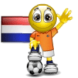 Smiley Soccer Ball With Netherlands Flag Emoticons
