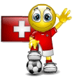 Smiley Soccer Ball With Switzerland Flag Emoticons