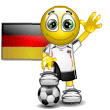 Smiley Soccer Ball With Germany Flag Emoticons
