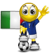 Smiley Soccer Ball With Italian Flag Emoticons