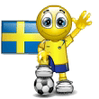 Smiley Soccer Ball With Swedish Flag Emoticons