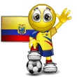 Smiley Soccer Ball With Colombia Flag Emoticons
