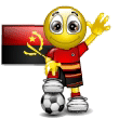 Smiley Soccer Ball With Angola Flag Emoticons