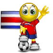 Smiley Soccer Ball With Costa Rica Flag Emoticons