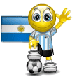 Smiley Soccer Ball With Argentina Flag Emoticons