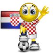 Smiley Soccer Ball With Croatia Flag Emoticons