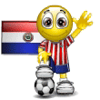 Smiley Soccer Ball With Paraguay Flag Emoticons