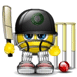 Smiley Playing Cricket Emoticons