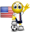 Smiley Soccer Ball With Usa Flag Emoticons