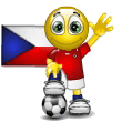 Smiley Soccer Ball With Czech Republic Flag Emoticons