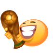 Smiley With Soccer Trophy Emoticons