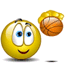 Smiley Dribbling Basketball Emoticons