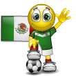 Smiley Soccer Ball With Mexico Flag Emoticons
