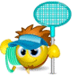 Tennis Player With Racket Emoticons