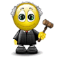 Old Judge With Gavel Emoticons