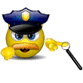 Cop Waving Nightstick Emoticons