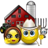 Farmer With Wife And Pitchfork Emoticons