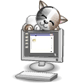 Cat Asleep On Monitor Emoticons