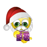 Santa Holding Gift Emoticons