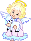 Christmas Angel With Lamb Emoticons