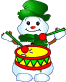 Snowman With Drum Emoticons