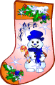 Christmas Stocking With Snowman Emoticons