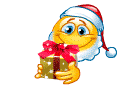 Santa With Gleaming Present Emoticons