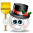 Snowman Santa With Broom Emoticons