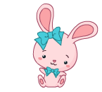 Girly Bunny In Happy Mood Emoticons