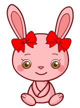 Girly Bunny Blinking And Closing One Eye Emoticons