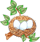 Nest With Eggs And Baby Birds Emoticons