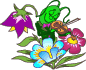Bug Playing The Violin Into Flowers Emoticons