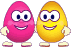 Two Eggs Hugging Friendly Emoticons