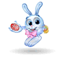 Bunny Jumping With Egg Emoticons