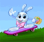 Bunny Doing Skateboard Emoticons