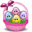 Basket With 4 Easter Eggs Emoticons