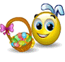 Emoticon Showing Off Basket With Eggs Emoticons