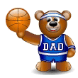 Bear Playing Basketball Emoticons