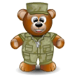Bear Wearing Military Uniform Emoticons